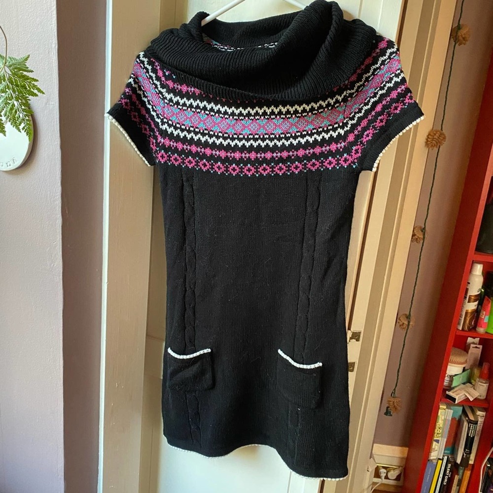 Belle Du Jour Black Knit Sweater Dress